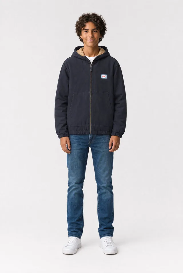 Teddy Smith B-Quentin JR Dark Navy blouson garçon sherpa