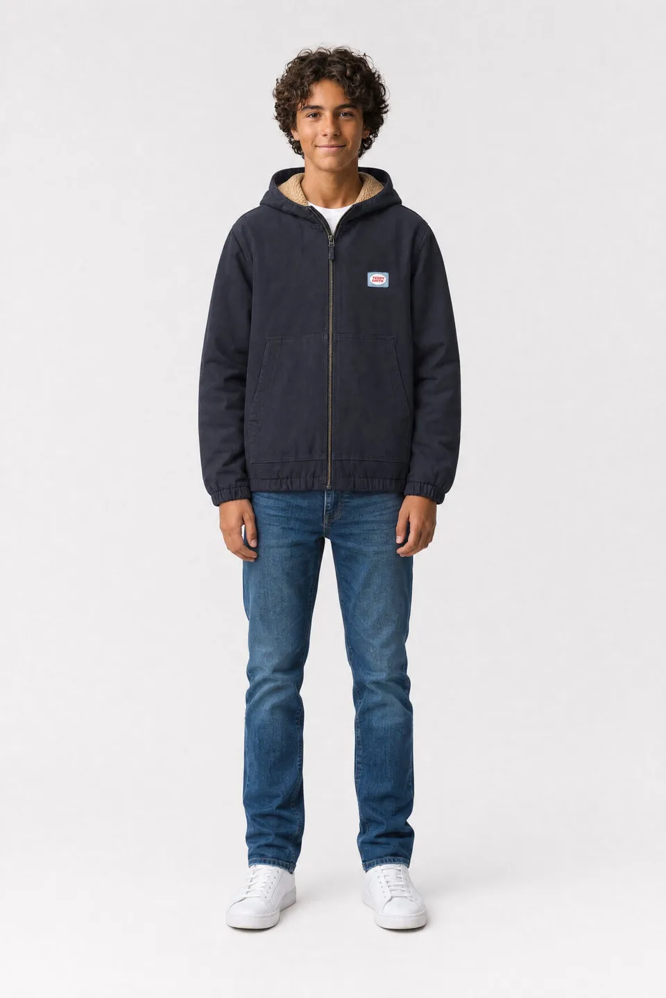 Teddy Smith B-Quentin JR Dark Navy blouson garçon sherpa